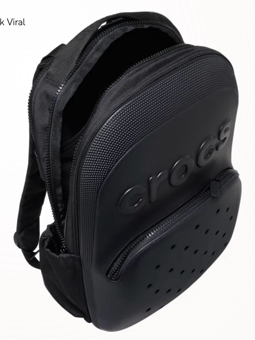 CROCS Black Embossed Logo Backpack - Picture 3 of 4